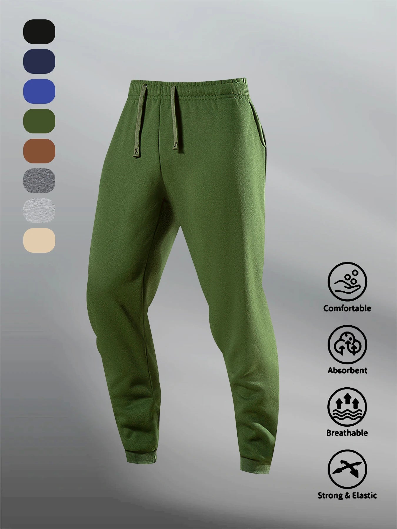 Men's Casual Sweatpants Autumn Winter Fleece Sports Pants Daily Unisex Fashion Trousers Solid Color Gym Workout Long Pants.