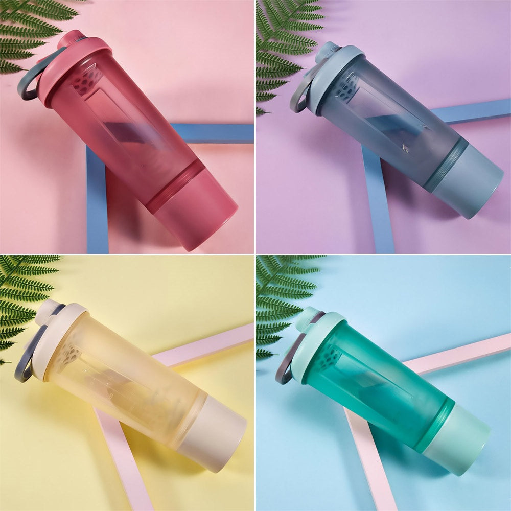 600ml Frosted Shake Cup Milkshake Sports Bottle Outdoor Fitness Water Blender Bottle Protein Powder Portable Gym Training Drink.