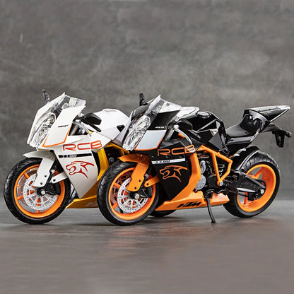 1:12 Scale KTM RC8 Alloy Motorcycle Model Diecast Car Toys for Boys Birthday Gift Toys Car Collection.