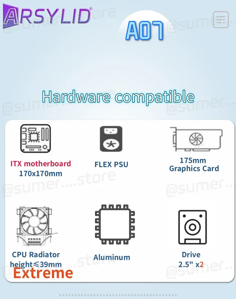 All Aluminum 2.0mm HTPC Mini ITX A4 Chassis Game Computer Support Graphics Card RTX2070 I5 Discrete Display Case K39 A07 A39.