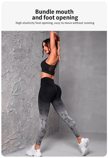 Yoga Pants Women Seamless Leggings Push Up Sports Fitness Joggings High Waist Gym Workout Scrunch Tie Dye Running Leggings.