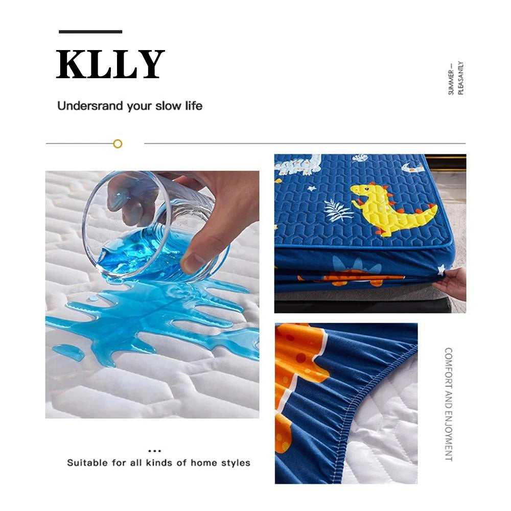 Waterproof Thicken Mattress Cover Quilted Latex Mat Bed Covers Pad Skin-Friendly Fitted Sheet Protector Bedspread150/160/180x200