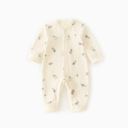 0-2Y Reine Baumwolle Langarm Neugeborenen Baby Strampler Haut-freundliche Einteilige Windel Overall Unterwäsche Infant Cartoon Homewear.