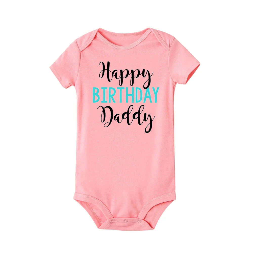 Alles Gute zum Geburtstag Papa Baby Body Vater Party Jungen Mädchen Outfit Strampler Säugling Sommer Kleinkind Kurzarm Kleidung Ropa Geschenke.