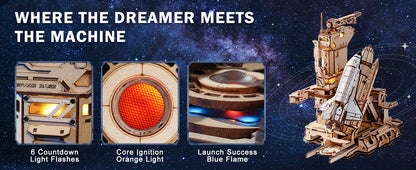 Robotime Rokr 3D Wooden Puzzle Space Shuttle Model Kits For Adults To Build STEM Toy Gift LKA02.