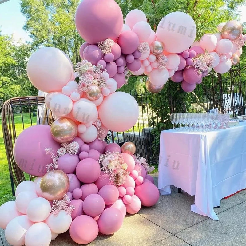 Macaron Rosa Ballon Girlande Bogen Kit Hochzeit Geburtstag Party Dekor Kinder Roségold Latex Ballons Babyparty Dekorationen Kette.