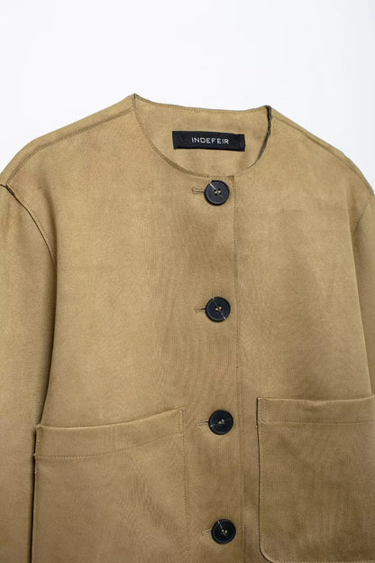 MUJER 2025 Wildlederjacke Damen Varsity Bomberjacken für Damen Neu in Mänteln und Jacken Damen Langarm Damen Winterjacke.