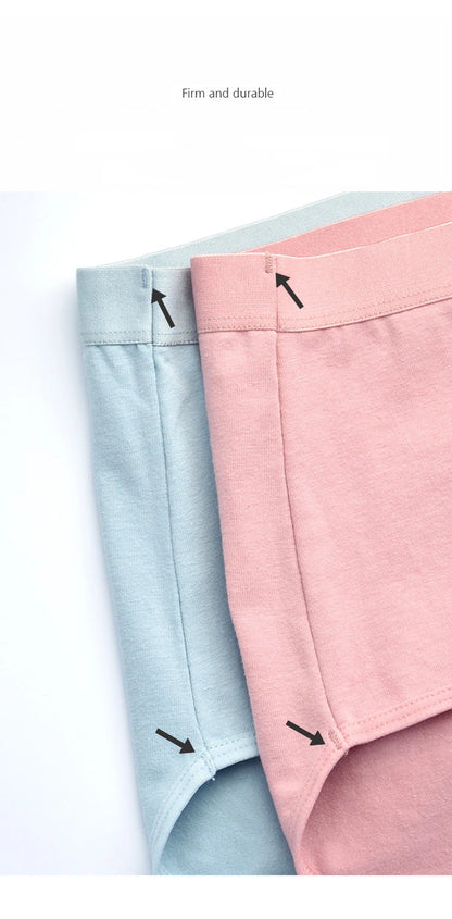 3pcs Cotton Women Panties Lady Plus Size Underwear Large Size High Waist Briefs Breathable Solid Color Female Lingerie