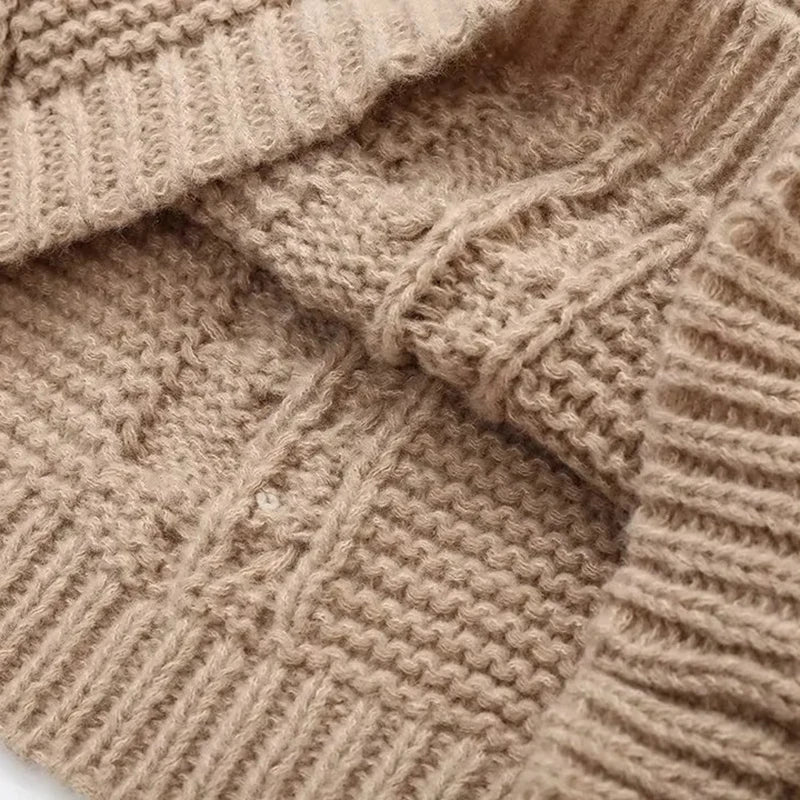 Oversize Stricken Pullover Frauen Casual Faul Rundhals Knick Solide Pullover Weibliche Herbst Winter Lose Ärmeln Strickwaren Dame.