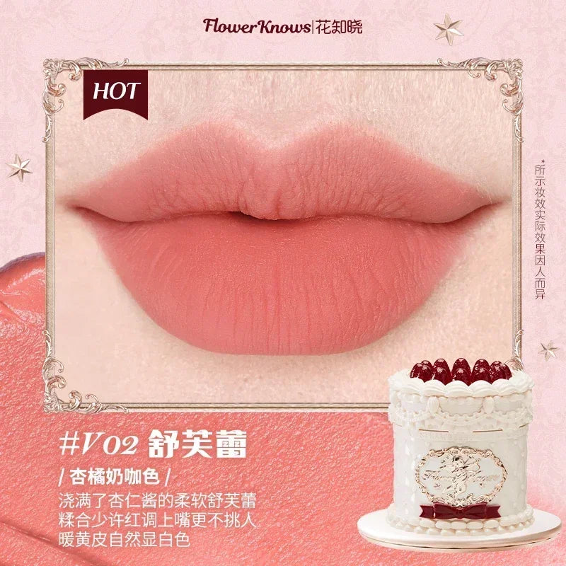 Flower Knows Butterfly Cloud Collar Collection Cosmetics Water Non Stick Cup Lipstick Lght Film-forming Solid Lip Gloss Makeup
