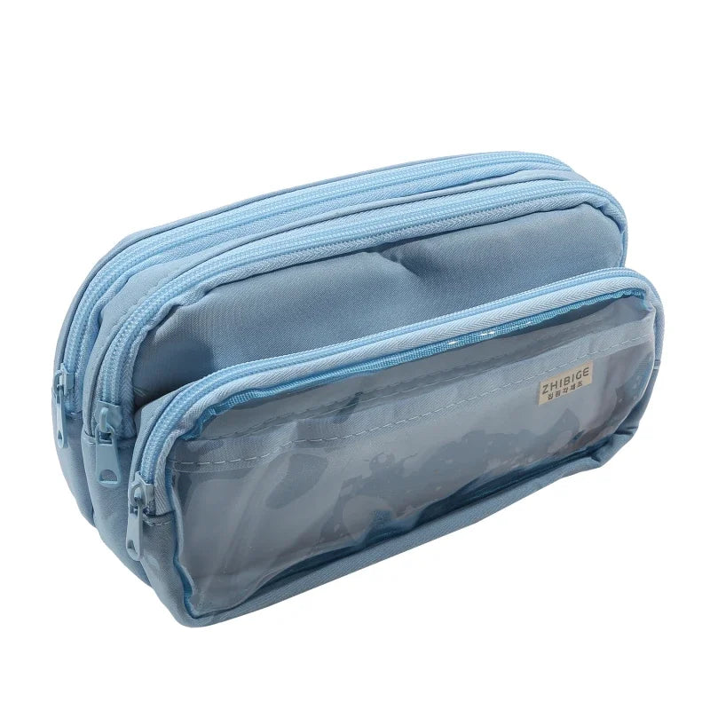 Chic Einfarbig Bleistift Fall Koreanische Einfachheit Transparent Stift Tasche Große Kapazität Organizer Tasche Schule Liefert Schreibwaren tasche.