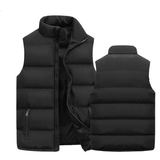 Mens Vest Jacket Warm Sleeveless Jackets Winter Waterproof Zipper Coat Autumn Stand-up Collar Casual Waistcoat Brand Clothing.