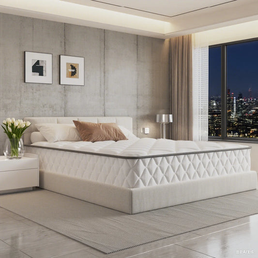 AUTHMIC 7-Zonen-Taschenfederkernmatratze aus Naturlatex-Memory-Schaum, 140 x 200 cm, 90 x 200 cm, orthopädisches Rückenstützbett