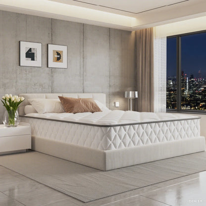 AUTHMIC 7-Zonen-Taschenfederkernmatratze aus Naturlatex-Memory-Schaum, 140 x 200 cm, 90 x 200 cm, orthopädisches Rückenstützbett