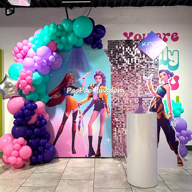 Kpop Dämonenjäger Themen Mädchen Geburtstag Luftballons Dekoration Anzahl Ballon Partyzubehör Babyparty Film Halloween Ballon