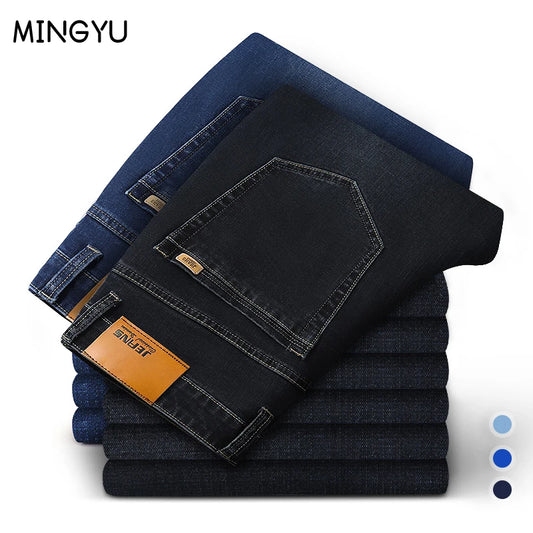 Baumwolle Herren Jeans Denim Hosen Marke Klassische Kleidung Overalls Gerade Hosen für Männer Schwarz Oversize Große Größe 35 40 42 44 46.