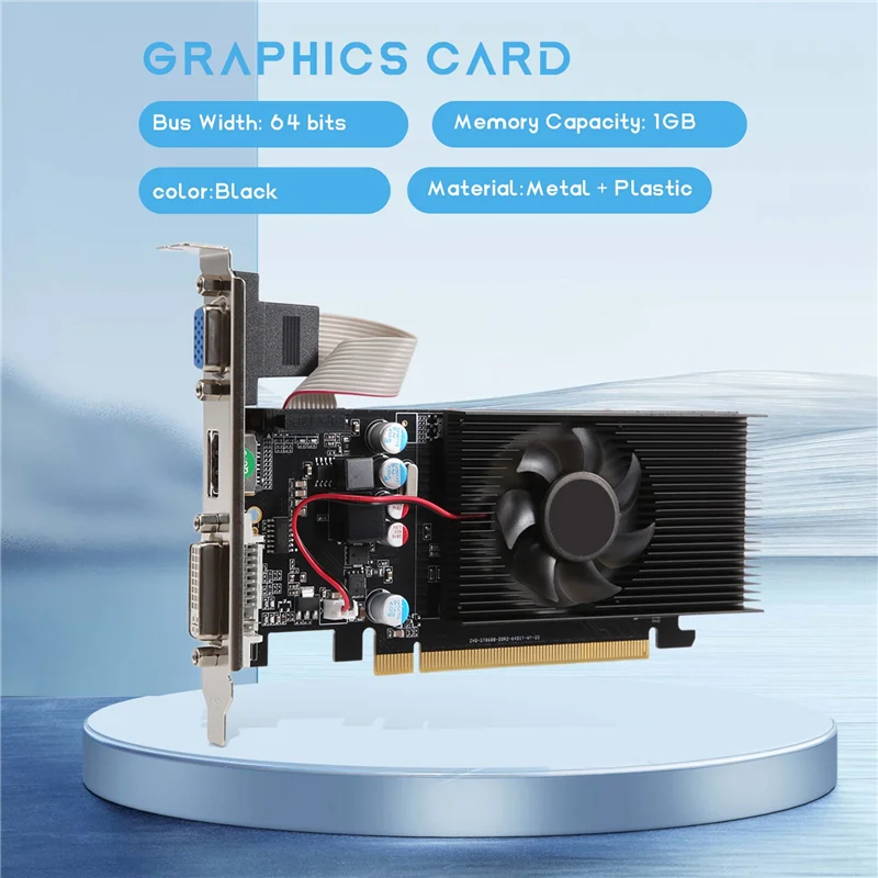 XB-GT210 1GB DDR2 64Bit Graphics Card PCIE 2.0 GPU -Compatible DVI VGA Desktop Video Card.