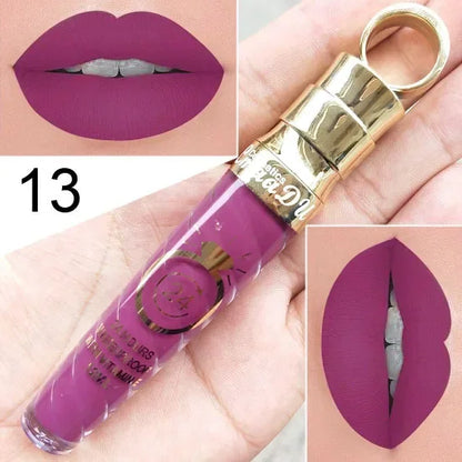 20 Colors Lipstick Waterproof Long Lasting Matte+Shimmer Mental Beauty Lip Gloss Nude Glitter Lip Gloss Beauty Sexy Lip Tint