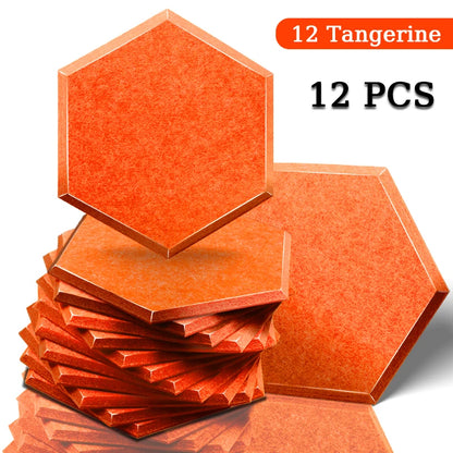 TOUO Acoustic Panel Sound Proof Decorative Wall Panels 12 PCS Acoustic Insulator High Density Noise Absorbing Isolator