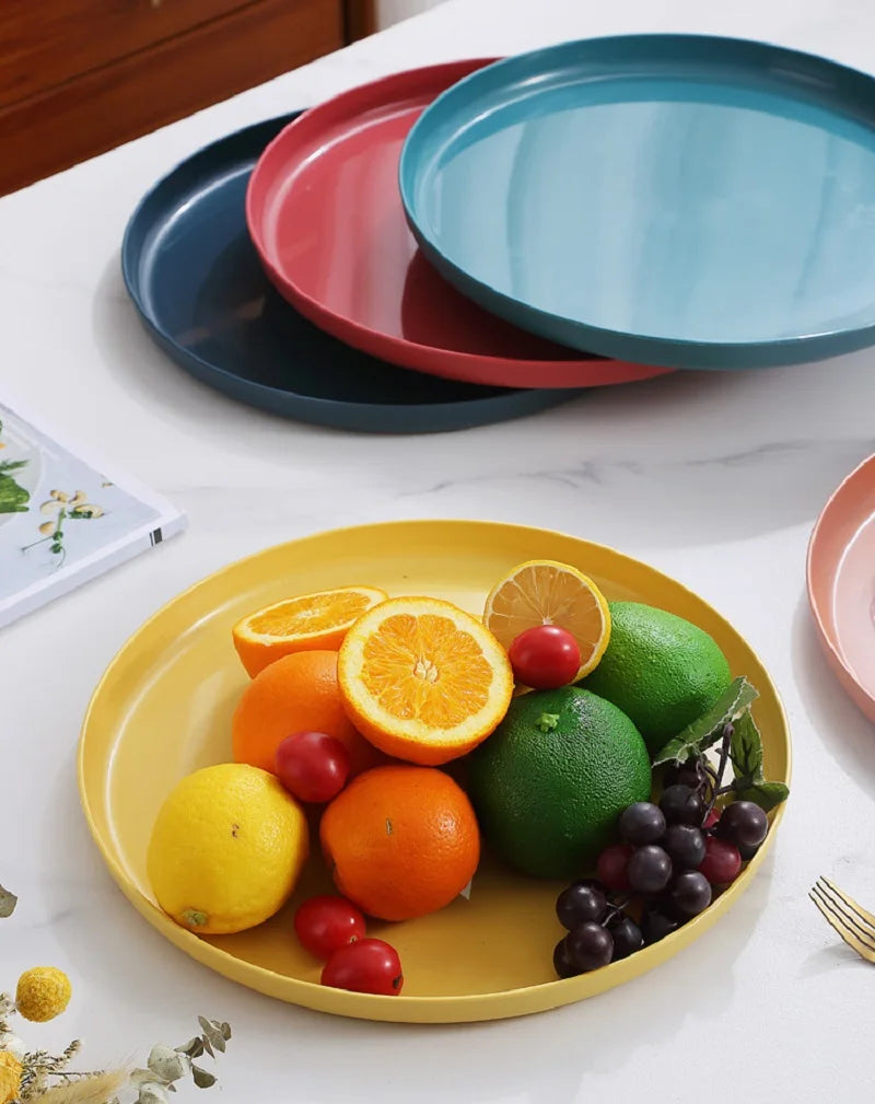 1/4/6PCS Wheat Straw Dinnerware Set Eco-friendly Safety Plates Cups Bowels Home Party Tableware Set Outdoor Camp Candy Colours.