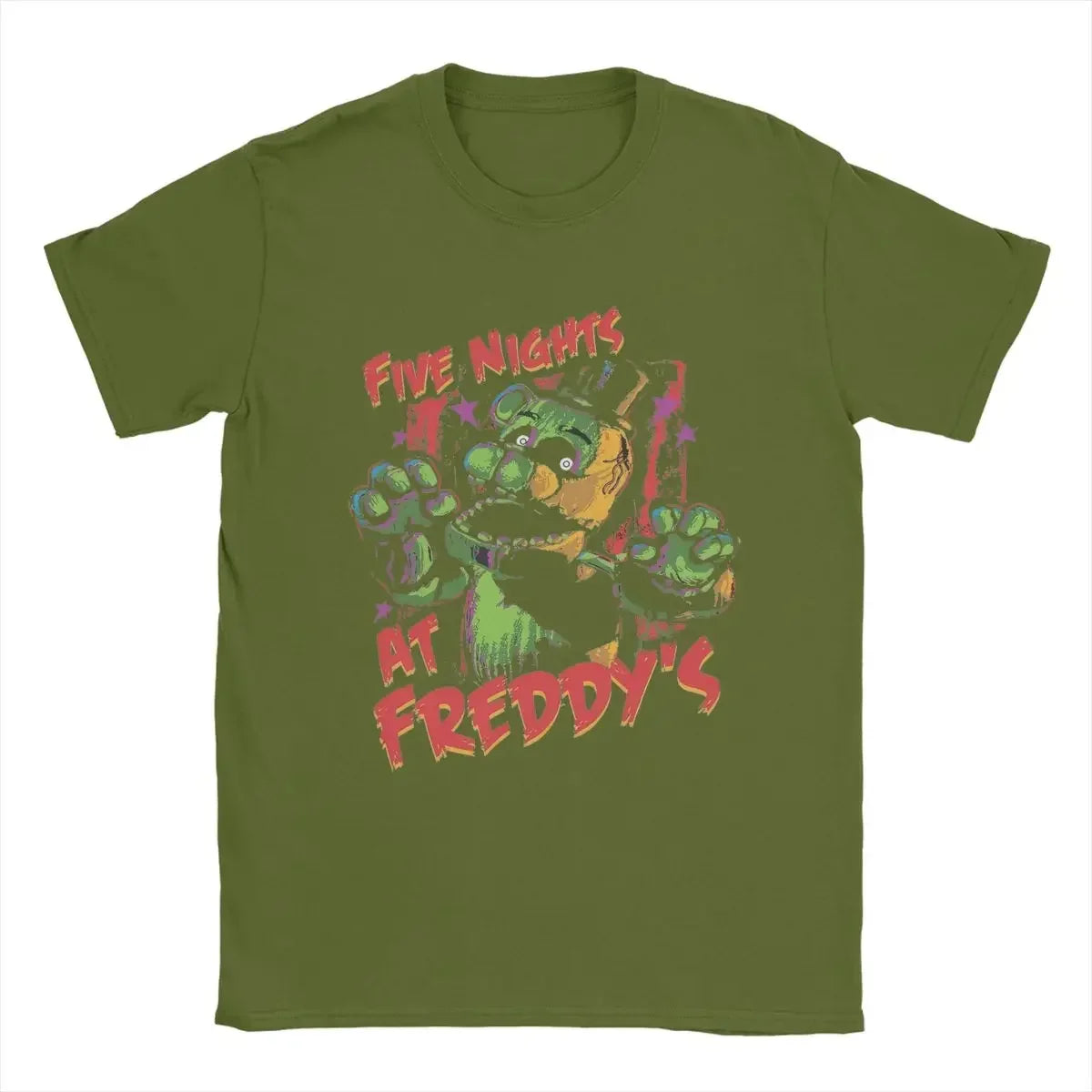Five Nights Men's T Shirt At Freddys Vintage Tees Short Sleeve Round Collar T-Shirt Pure Cotton Plus Size Clothing.
