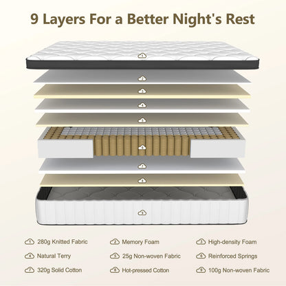 Daccormax Taschenfederkernmatratze 22 cm, ergonomisches 7-Zonen-Design, mittelfester, atmungsaktiver Bezug, Druckentlastungs- und Wirbelsäulenstütze