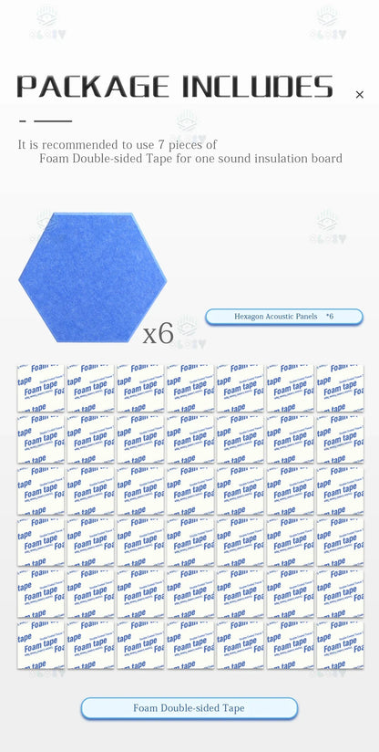 Sound Absorbing Wall Panels Hexagon 6 Pcs Bedroom Acoustic Insulation Sound-absorbing Panels Decor Acoustic Absorption Panel