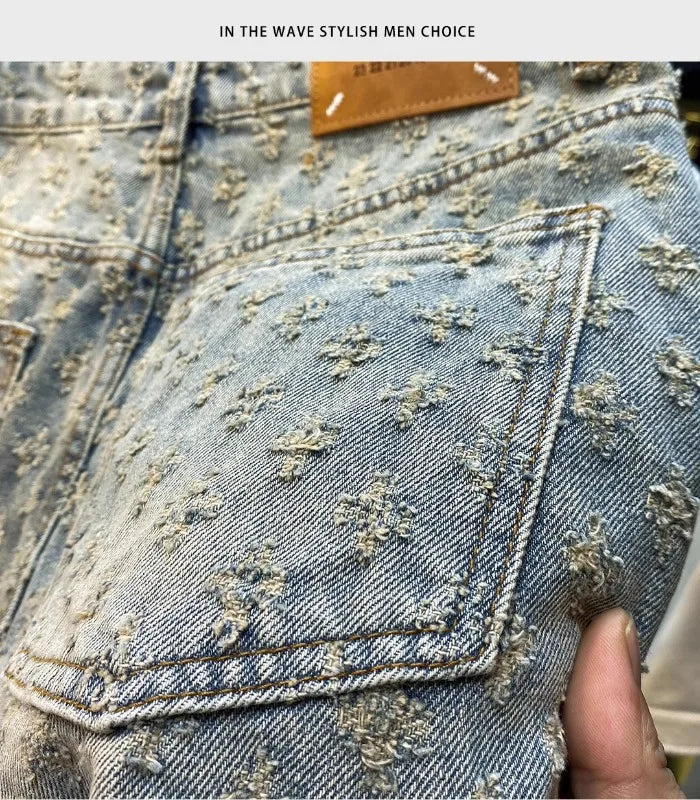 Sommer Schwarz Gewaschene Denim Shorts männer Jeans Shorts Designer High Street Fashion Lose Firt Gerade Bein Männliche Fünfte Hosen