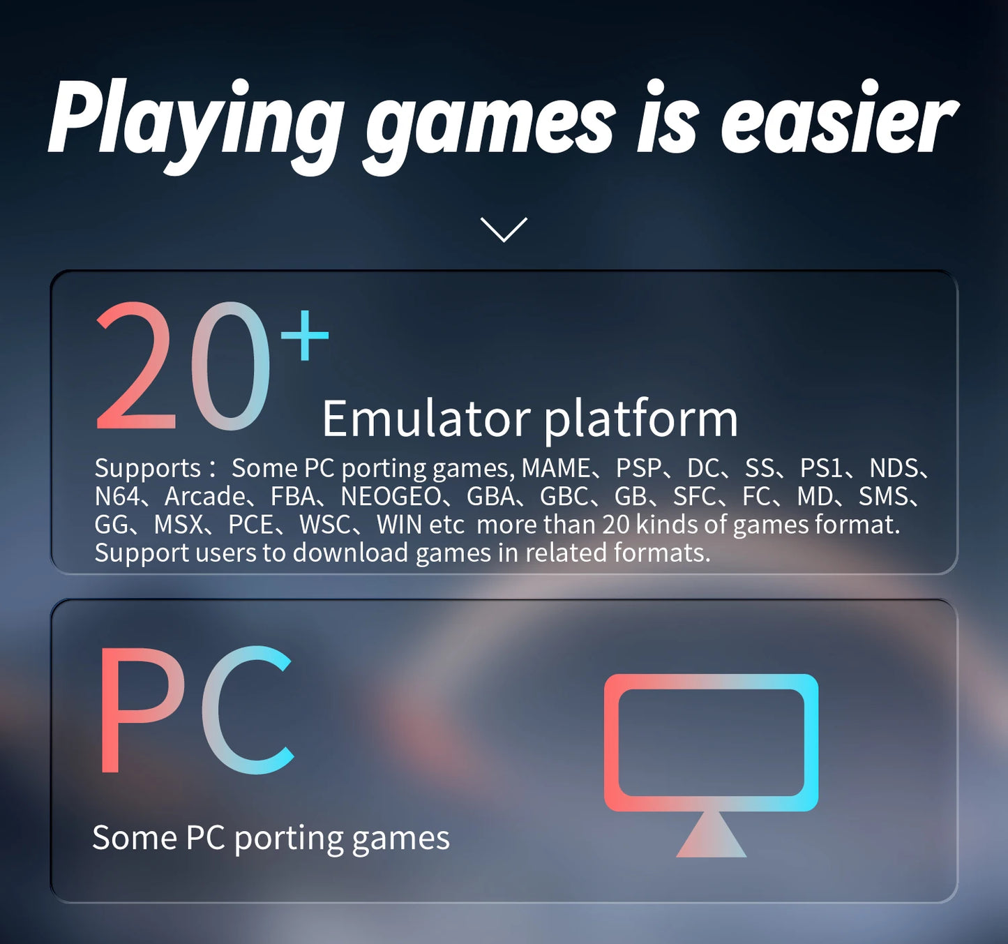 ANBERNIC RG ARC Retro Games RK3566 4.0INCH 640*480 Handheld Game Console Emulator LINUX Android System 3500mAh Children's Gifts.