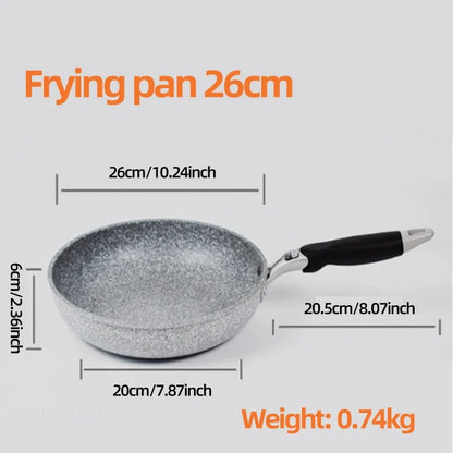 Durable Stone Frying Pan28/26/24/20cm Wok Non-stick Pan Skillet Cauldron Induction Cooker Pans Pancake Egg Gas Stove Home.