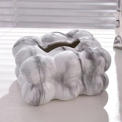 Geometry Tissue Box Cover Decorative Facial Tissue Holder Case Container for Bedroom Tissue Box Covers Rectangular Ceramic