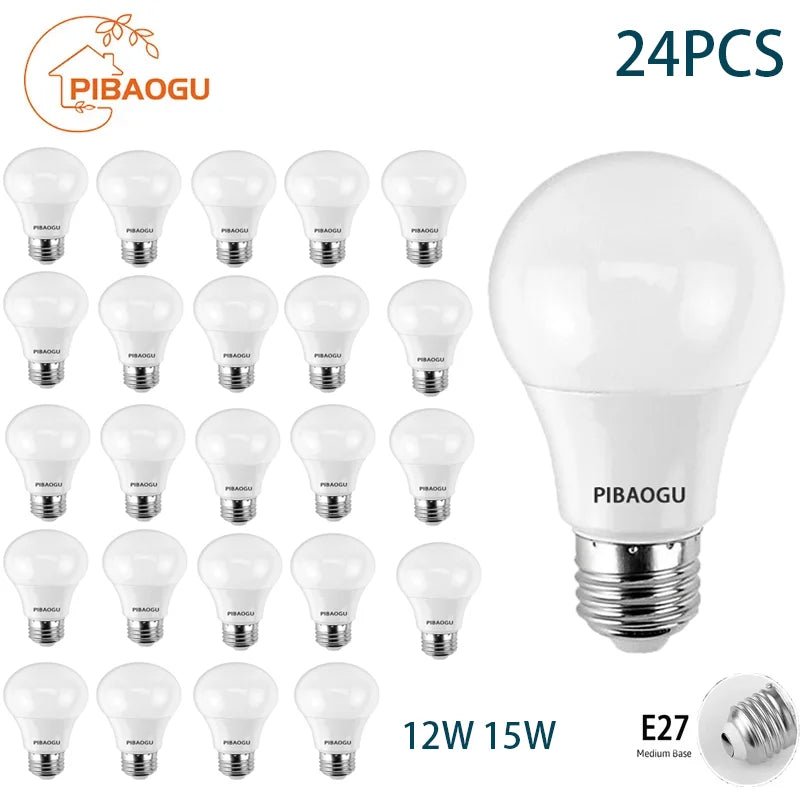 24 stücke Led-lampe E27 AC220V Led-leuchten 12 W 15 W Energiesparlampe Warm Kalt Neutral Licht für Wohnzimmer Hause Innen LED Bombilla.