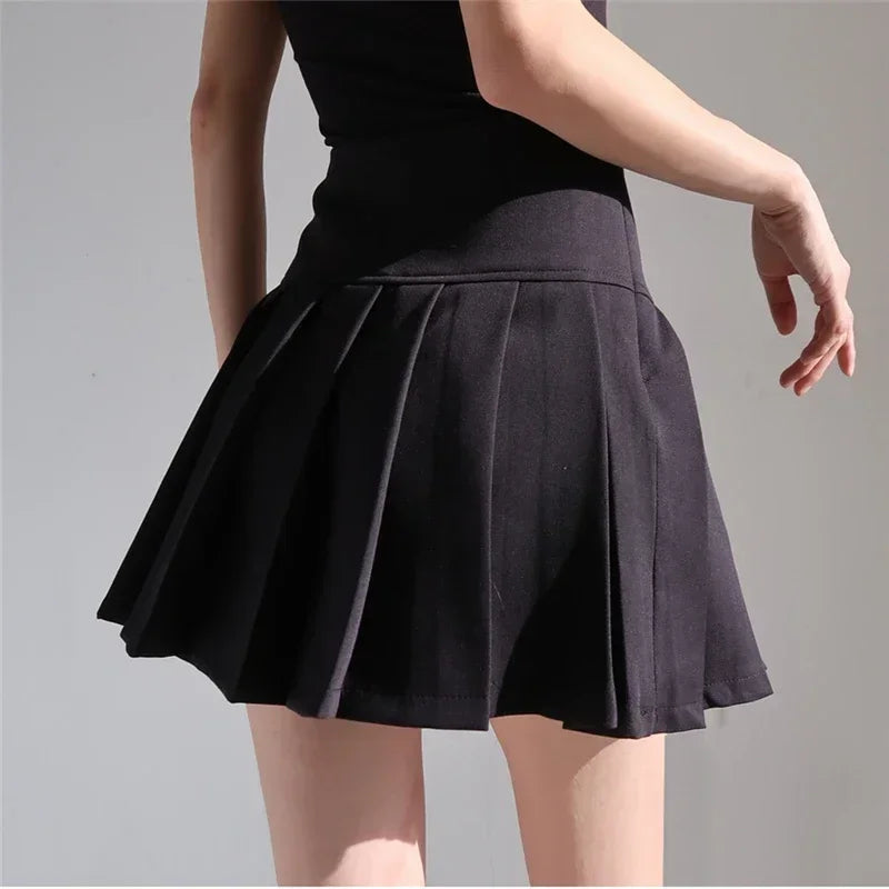 American School Y2k Style Summer Short Pleated Skirt For Women 2024 High Waist Sexy Hotsweet Mini Skirts Female.