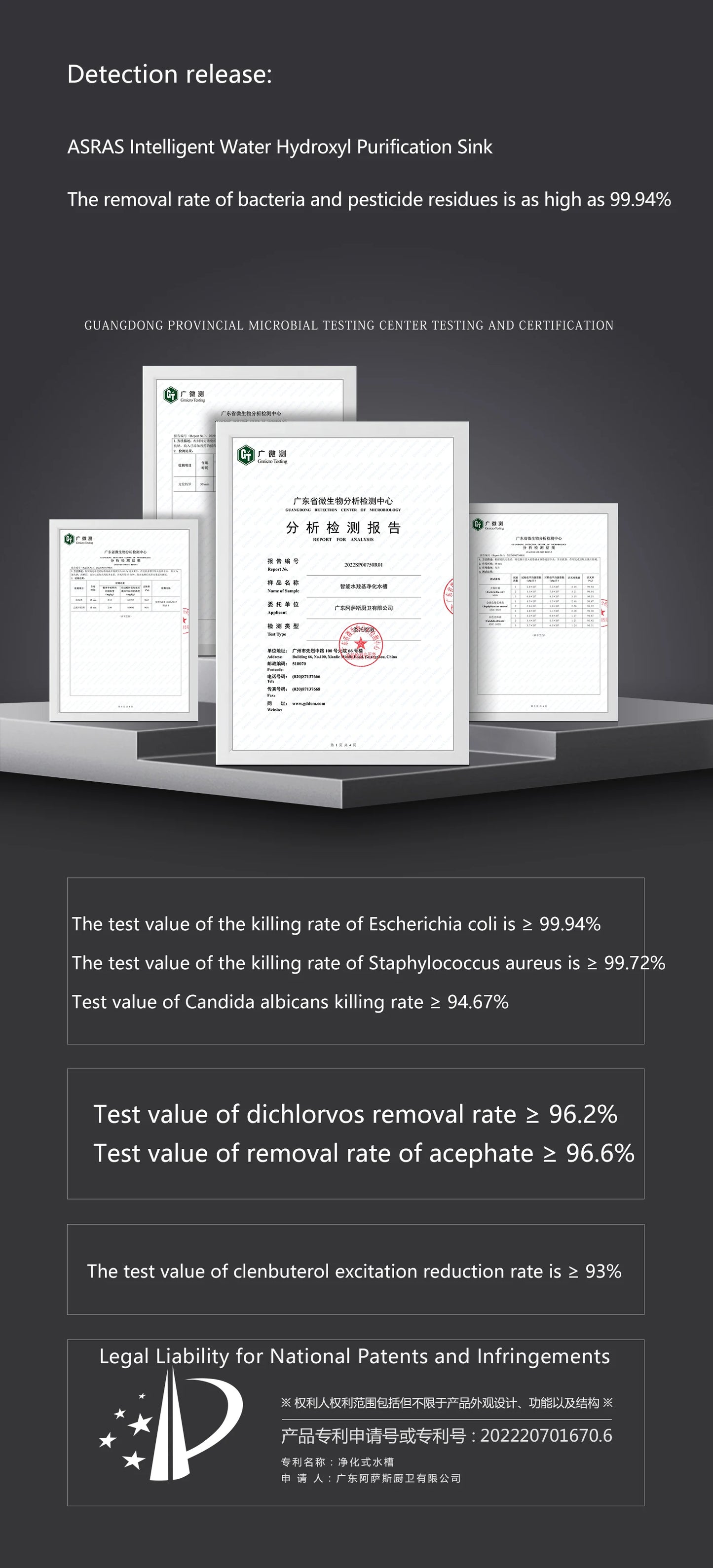 ASRAS high-quality 304 stainless steel multifunctional kitchen sink intelligent food purification large-sized sink nano gray