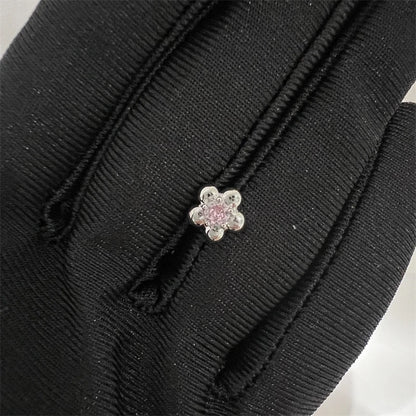 1PCS Cute Pink Zircon 316L Stainless Steel Ear Bone Nail New Fashion Y2K Punk Small Earring for Women Cochlea Jewelry Party Gift.