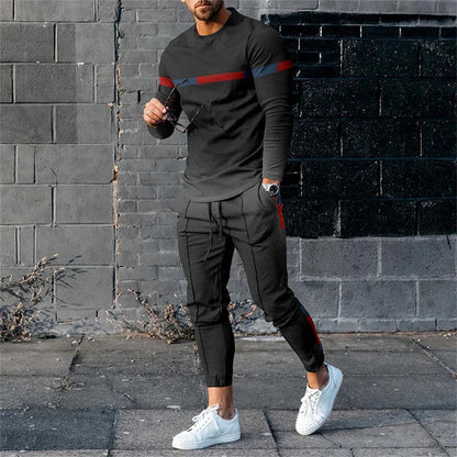 Men's Tracksuit Casual 3D Print 2 Piece Sets Long Sleeve T-Shirt+pants 2pcs Set Fashion Outfits Oversized Sports Unisex Clothing.