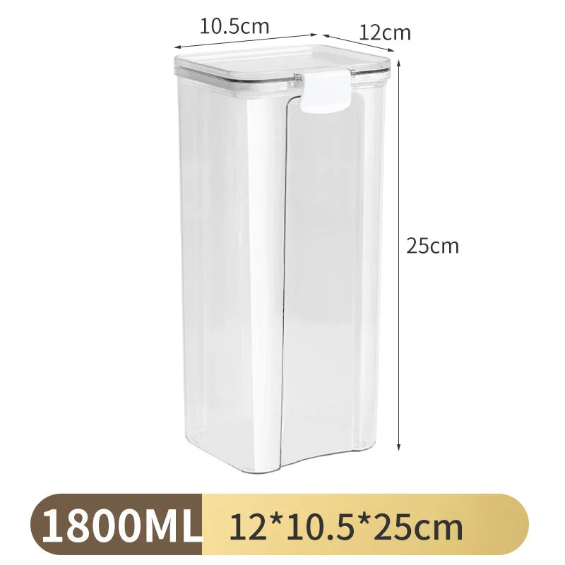 Large Capacity Waterproof Transparent Sealed Jar Multi-size Scene Kitchen Candy Dried Grain Storage With Lid Fridge Storage Tank