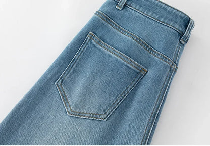 High Waist Straight Leg Jeans Women's Fashionable Denim Wide Leg Pants Slimming Narrow Version Floor-Length Autumn New Arrival