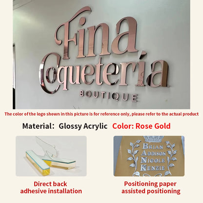 Personalized Large Business Sign Wall Mounted Acrylic 3D Logo Sign Custom Wall Art Beauty Salon Shop Bar Decor Home Decorations.