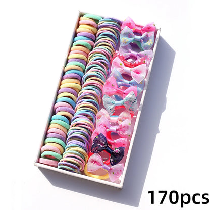 1Pack Girls Colorful Hair Bands Set Nylon Elastic Rubber Band Children Ponytail Holder Scrunchies Kids Hair Accessories.