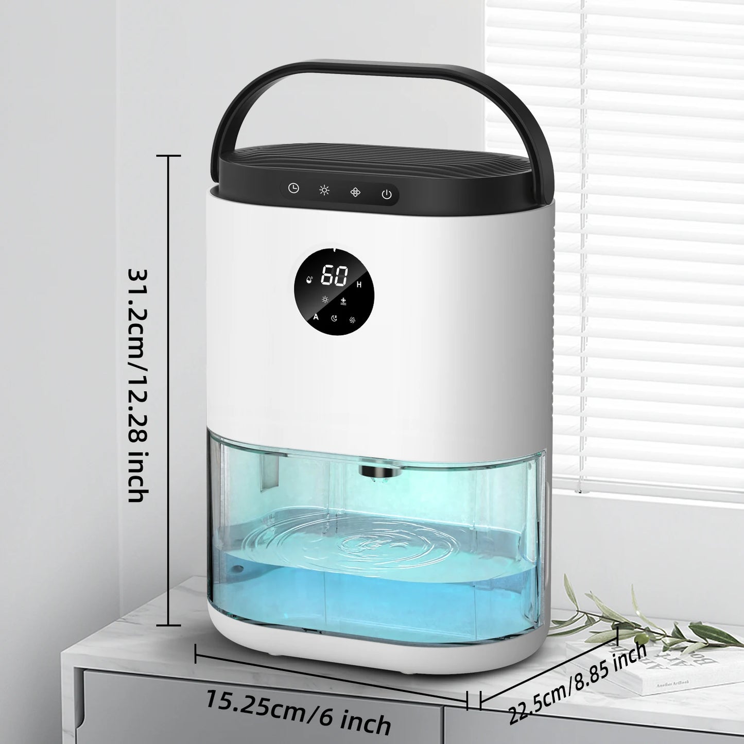 2300ML Dehumidifiers Auto Defrost for Bedroom Misture Absorb, , Ultra Quiet for Home Sleep Timing Large Room Bathroom Garage RV.