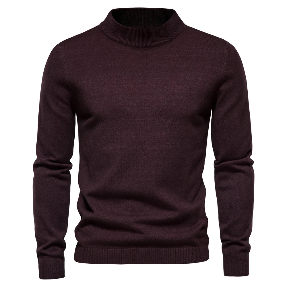 New Winter Turtleneck Thick Mens Sweaters Casual Turtle Neck Solid Color Quality Warm Slim Turtleneck Sweaters Pullover Men