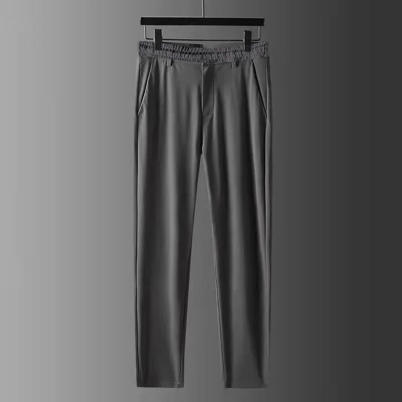 2025 Summer New Fashion Solid Color Comfortable Breathable Sports Suit Men's Business Leisure Loose Size Two-Piece Set M-4XL.