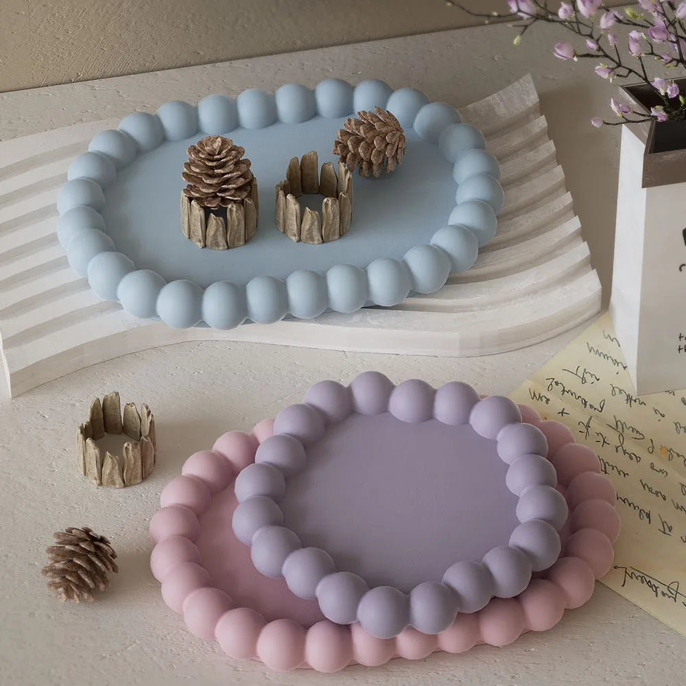 Bubble Shaped Tray Silicone Mold Gypsum diy Candle Holder Jewelry Display Tray Mould Resin Mold Concrete Cement Coaster Mold.