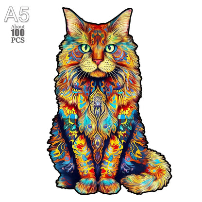 Irregular Shaped Wooden Animal Puzzle DIY Puzzle Party Games Educational Gift for Kids Holiday Gift Intelligent Cat Wood Jigsaw