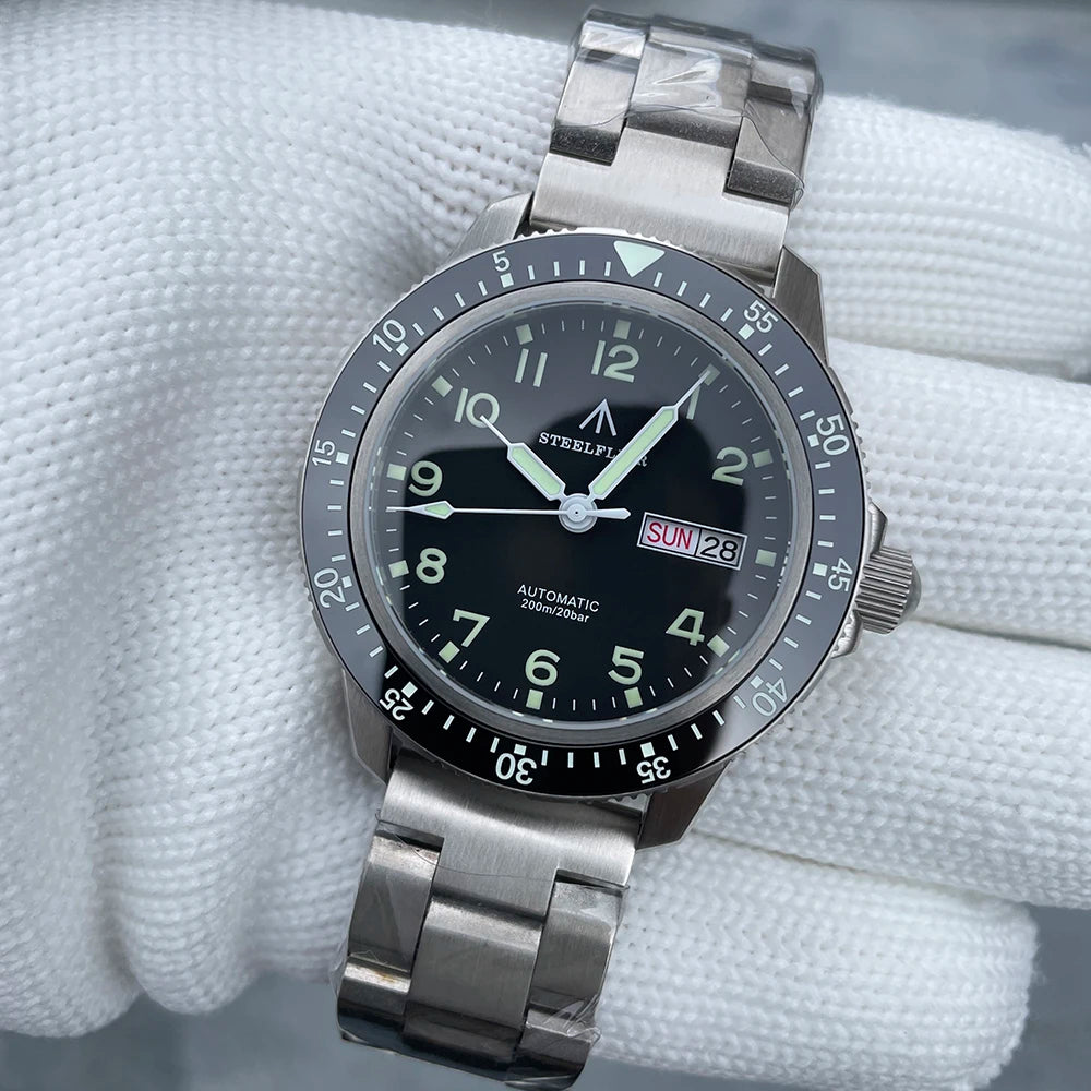 STEELFLIER Official SF787 Dive Luxury Wristwatches Double Calendar NH36 Movement Super Luminous 200M Waterproof Mechanical Watch.