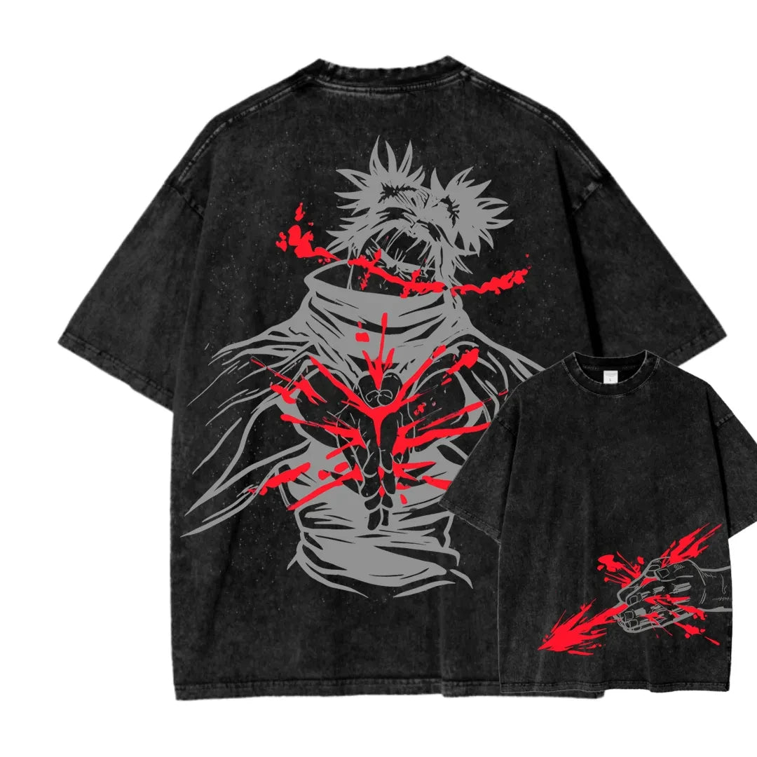 Vintage Jujutsu Kaisen CHOSO T-shirt Women's and Men's Anime Washed Cotton T Shirt Summer Harajuku Street Men Tops Clothing.