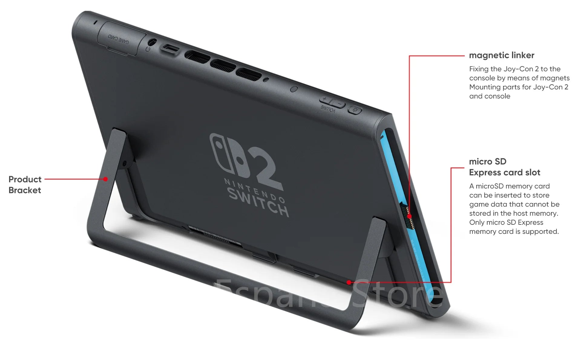 New Nintendo Switch 2 World Premiere 7.9'' Screen Joy‑Con Handle Enhanced Audio Adjustable Console Includes Mario Kart World.