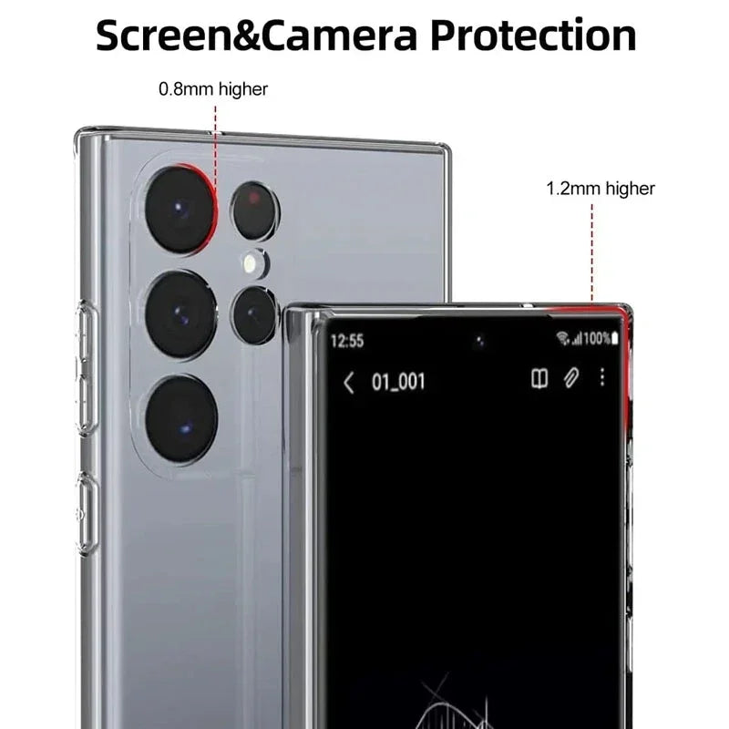 Soft Silicone Clear Phone Case For Samsung A53 A13 A52 A12 A54 A16 A55 A52S S25 S24 S22 S21 S23 Ultra S20 FE Galaxy Note 20Ultra.