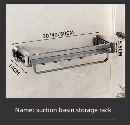 Versteckter Aufbewahrungsregal mit Saugnapf, Aufbewahrungskorb für Badezimmer und Toilette, lochfreie Wandaufbewahrung für Toilettenspüle